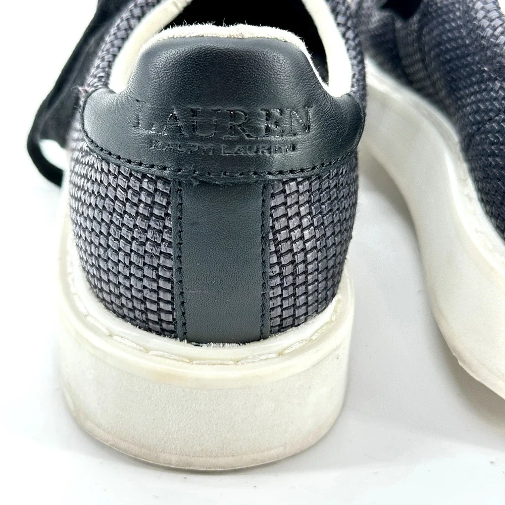 Lauren‎ Ralph Lauren Angeline Woven Sneakers Womens 6 Black Platform Low Top